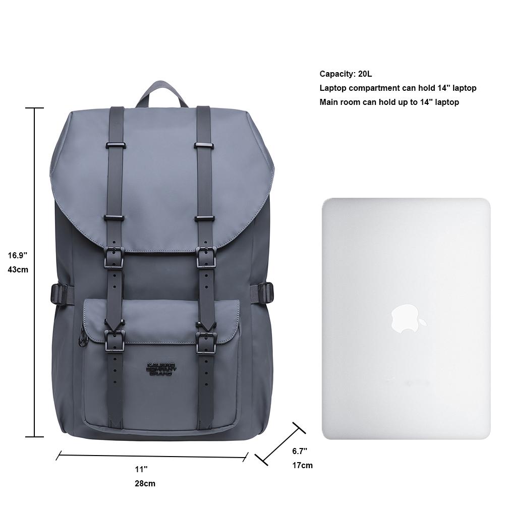 KAUKKO Backpack for city trips, EP5-8 ( Grey / 20.5L ) - kaukko