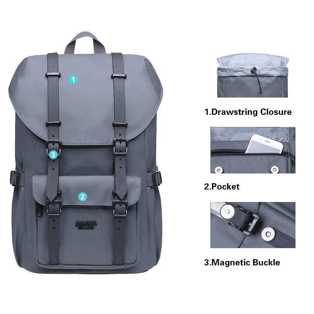 KAUKKO Backpack for city trips, EP5-9 ( Grey / 16.1L) - kaukko