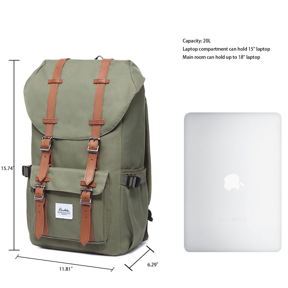 KAUKKO Backpack for city trips, EP5( Green / 22.4L ) - kaukko