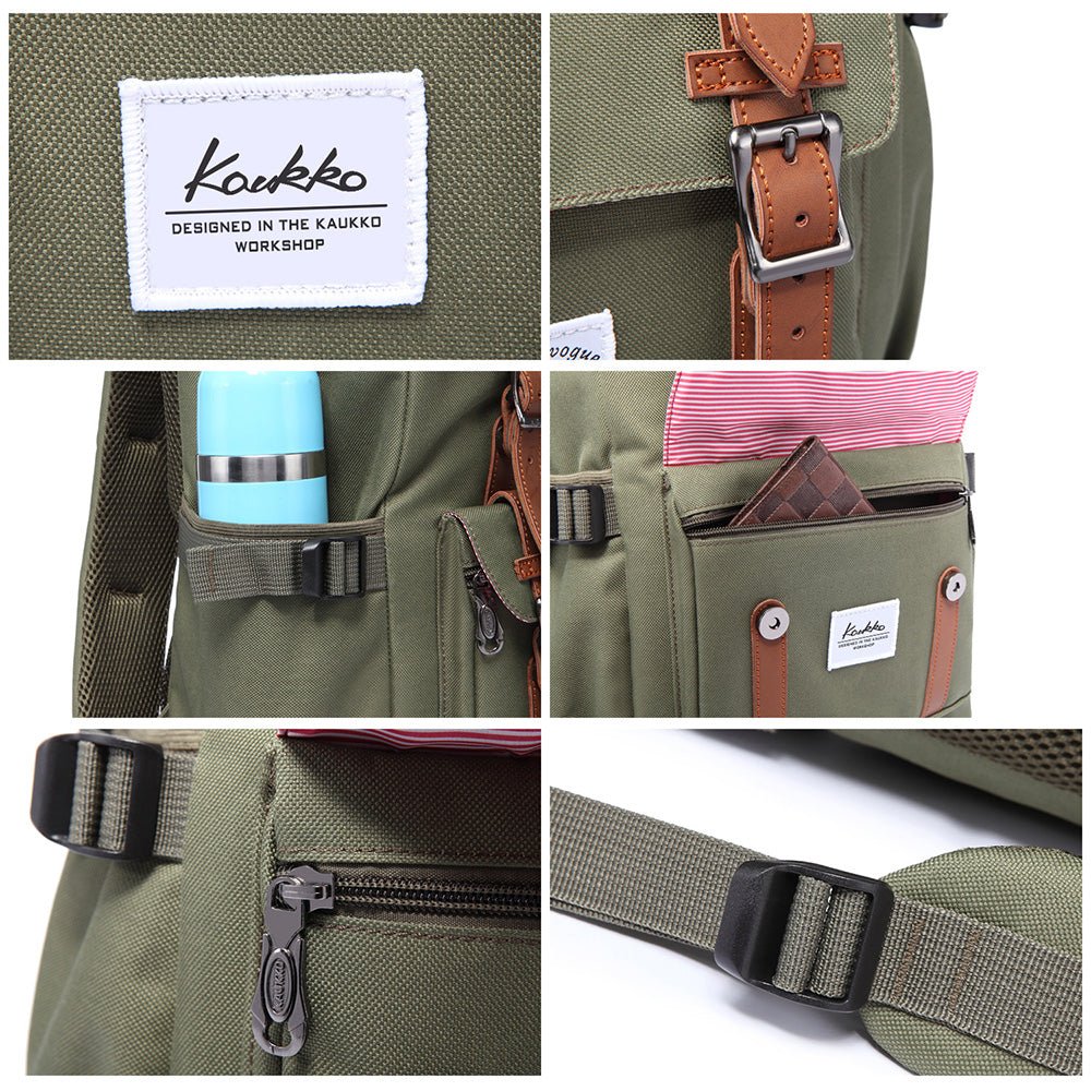 KAUKKO Backpack for city trips, EP5( Green / 22.4L ) - kaukko