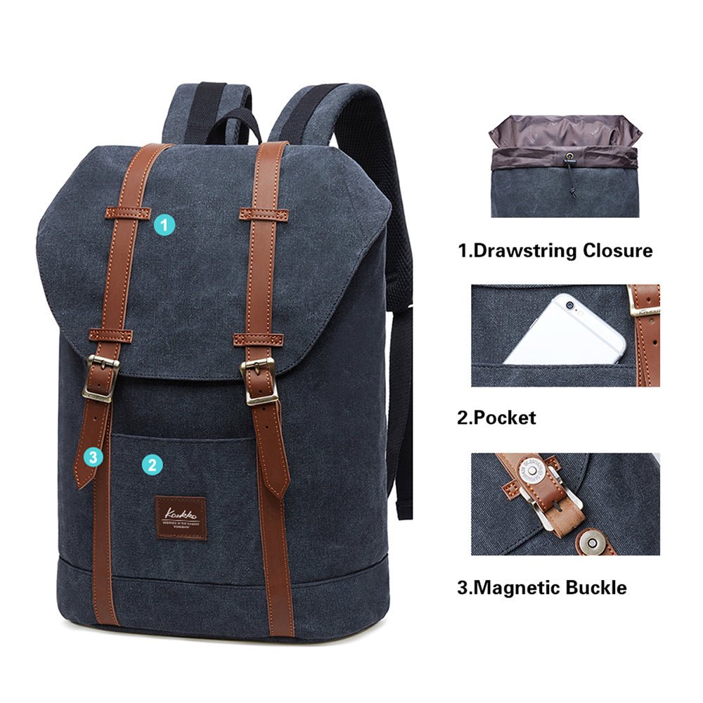 KAUKKO Backpack for city trips, EP6-3 ( Black / 18.1L ) - kaukko