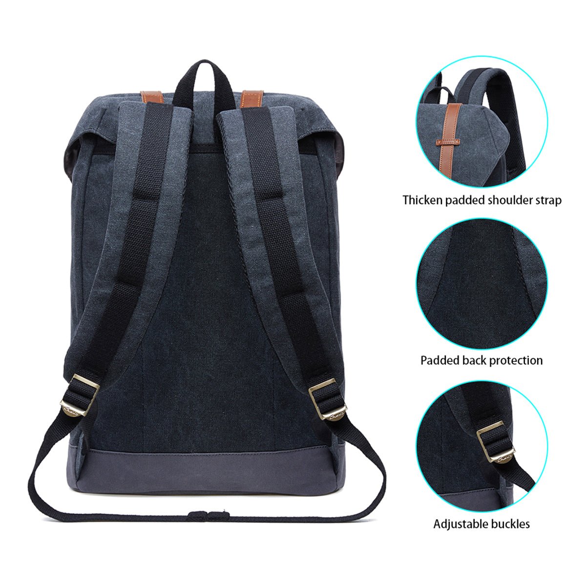 KAUKKO Backpack for city trips, EP6-3 ( Black / 18.1L ) - kaukko