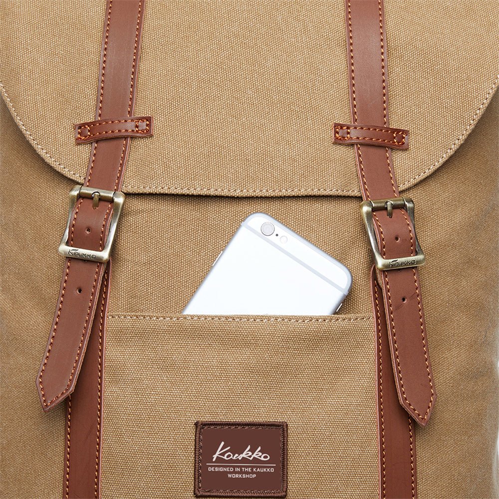 KAUKKO Backpack for city trips, EP6-3 ( Khaki / 18.1L ) - kaukko