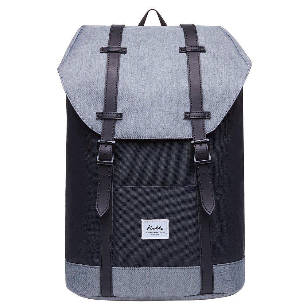 KAUKKO Backpack for city trips, EP6-4 ( Black Grey/ 18.1L ) - kaukko