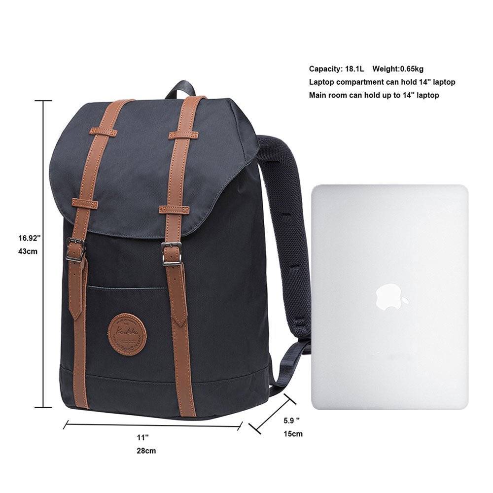 KAUKKO Backpack for city trips, EP6-9 ( Black / 18.1L ) - kaukko