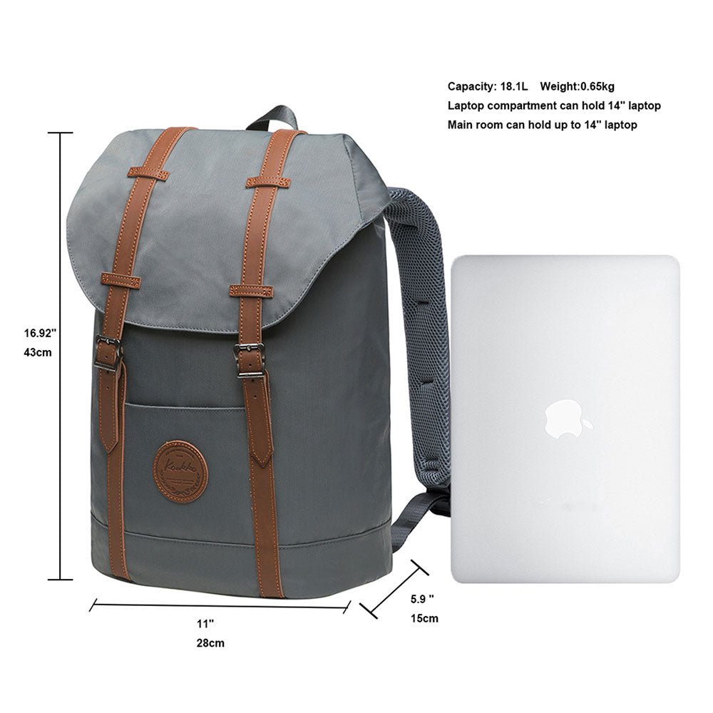 KAUKKO Backpack for city trips, EP6-9 ( Grey / 18.1L ) - kaukko