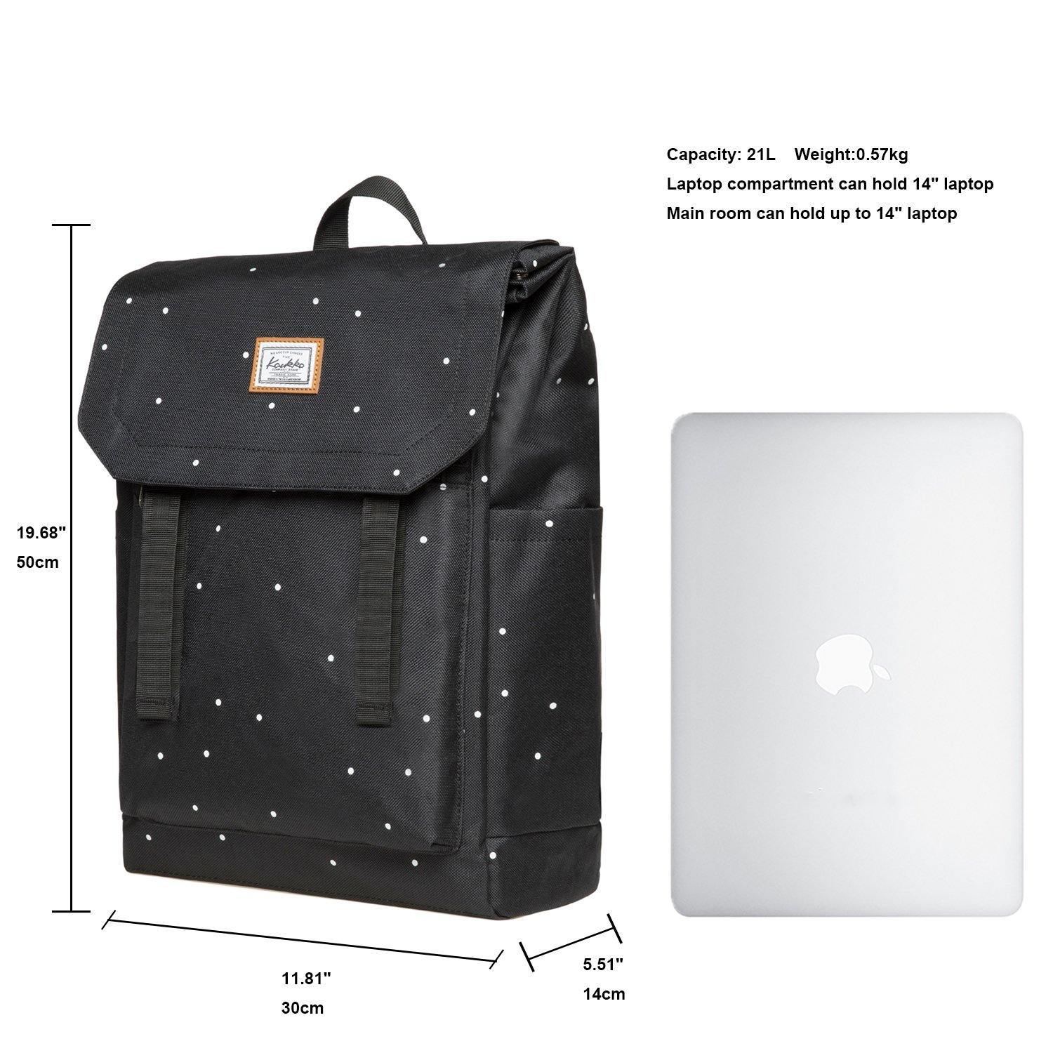 KAUKKO Backpack for city trips, KF14 ( Black-2/ 21L ) - kaukko