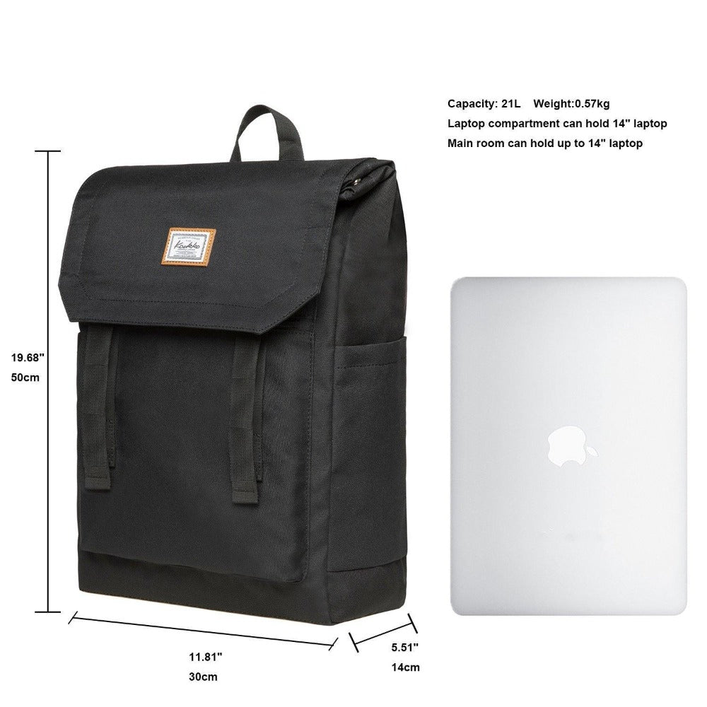 KAUKKO Backpack for city trips, KF14 ( Black / 21L ) - kaukko