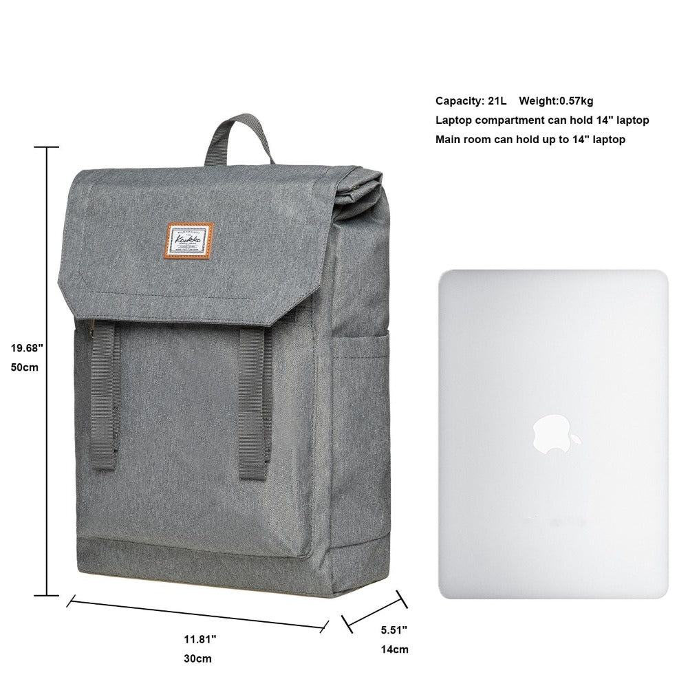 KAUKKO Backpack for city trips, KF14 ( Grey / 21L ) - kaukko