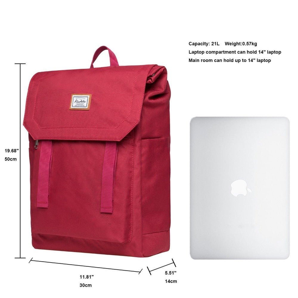 KAUKKO Backpack for city trips, KF14 ( Red / 21L ) - kaukko