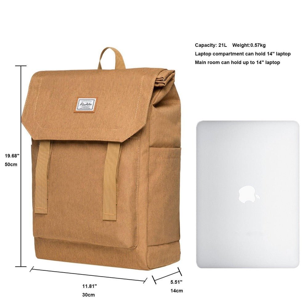 KAUKKO Backpack for city trips, KF14 ( Yellow / 21L ) - kaukko