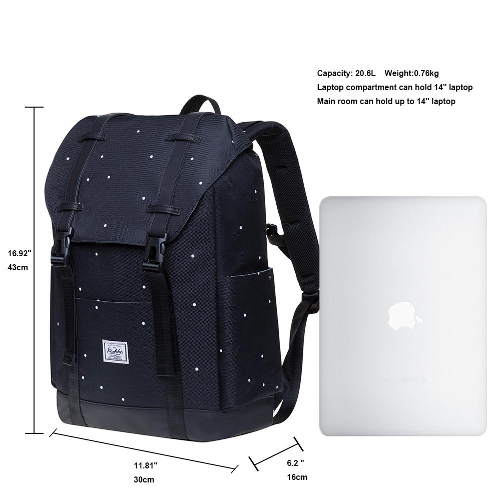 KAUKKO Backpack for city trips, KS12-2 ( Point Black /20.6 L ) - kaukko