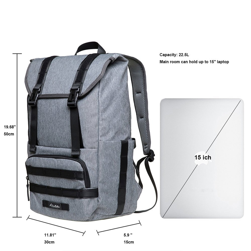 KAUKKO Backpack for City Trips / Work, EP5-23 ( Grey /22.5L ) - kaukko