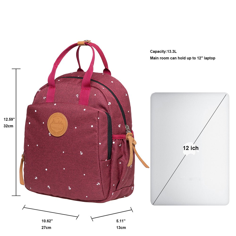 KAUKKO Backpack for daily use, 13L, K1005-6 ( Red) - kaukko