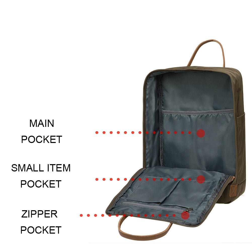 KAUKKO Backpack for daily use, K1007-2 ( Green / 15.7L ) - kaukko