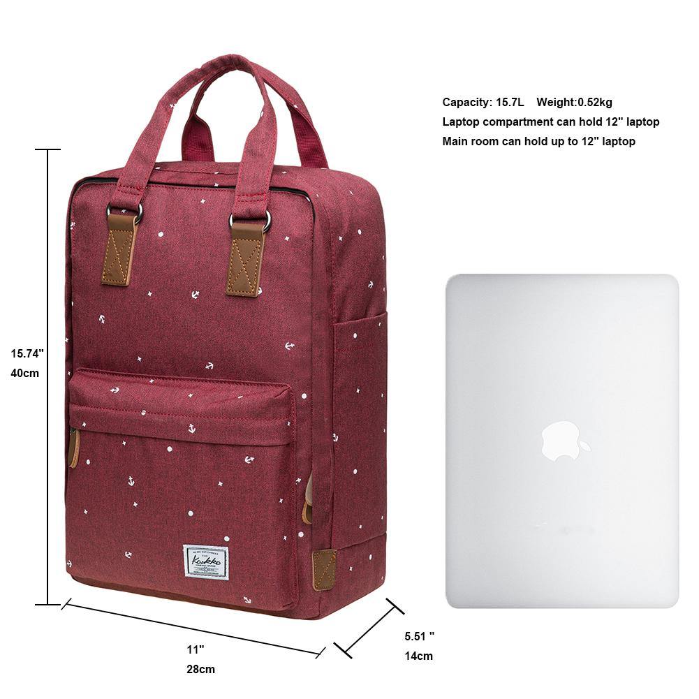 KAUKKO Backpack for daily use, K1007-3 ( Red / 15.7L ) - kaukko