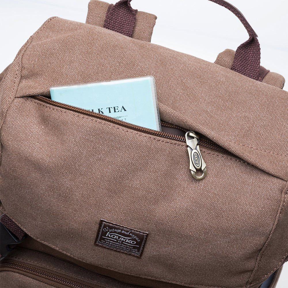 KAUKKO Backpack for daily use, KD02-2 ( Khaki / 17.6L ) - kaukko