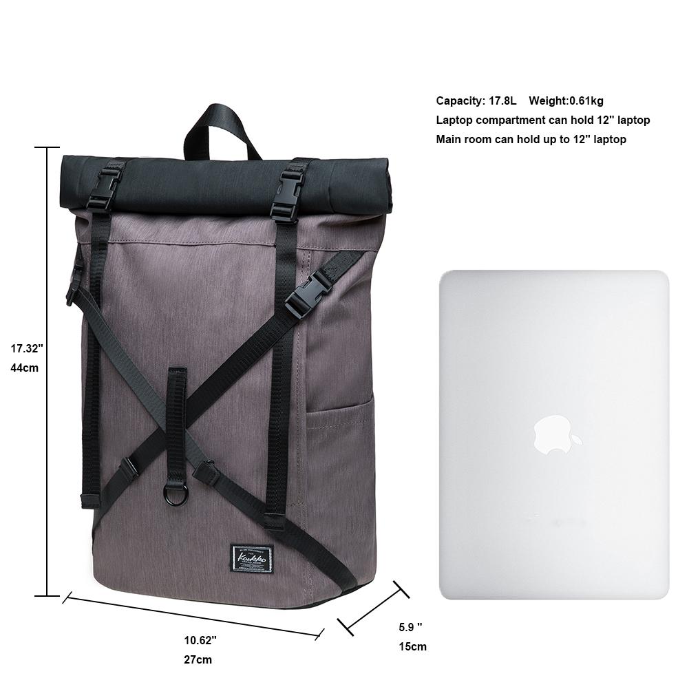 KAUKKO Backpack for daily use, KF07-2 ( Black Grey / 17.8L ) - kaukko