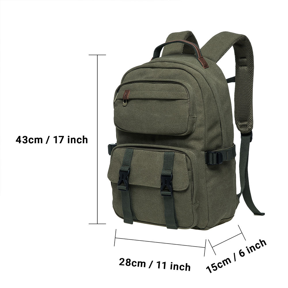KAUKKO Backpack for daily use, ( KS20-2ARMYGREEN/18.5L ) - kaukko