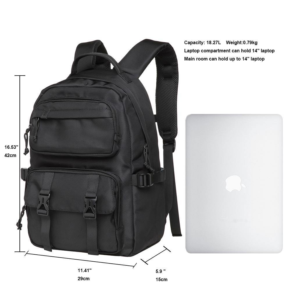 KAUKKO Backpack for daily use, ( KS20-BLACK/18.5L ) - kaukko