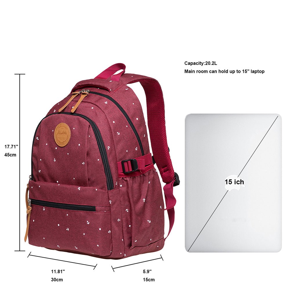 KAUKKO Backpack for daily use, KS24(Red) - kaukko