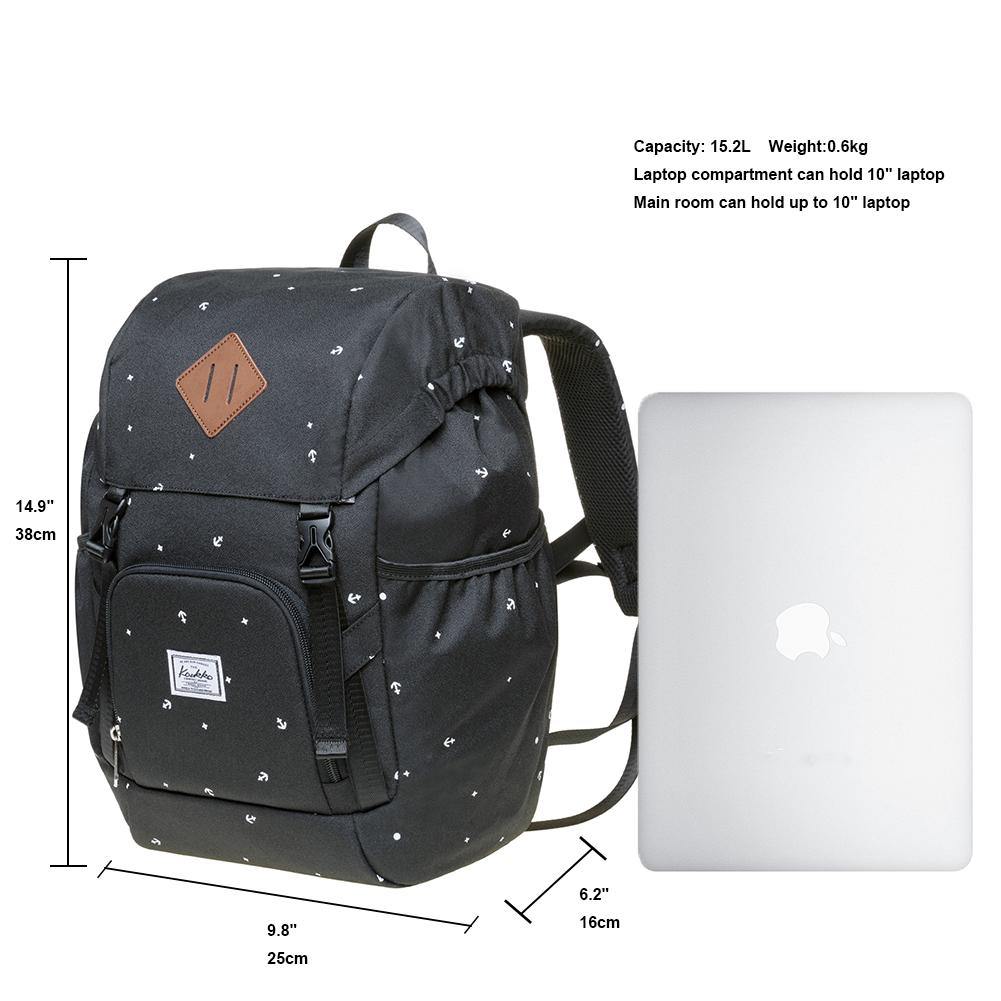 KAUKKO Backpack for daily use, KY01-2 ( Black/ 15.2 L ) - kaukko