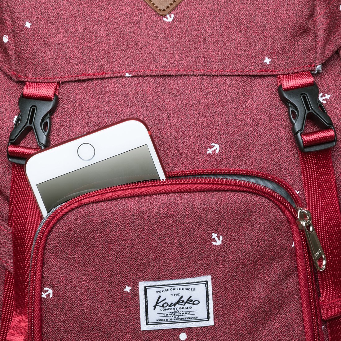 KAUKKO Backpack for daily use, KY01 ( Red / 15.2 L ) - kaukko