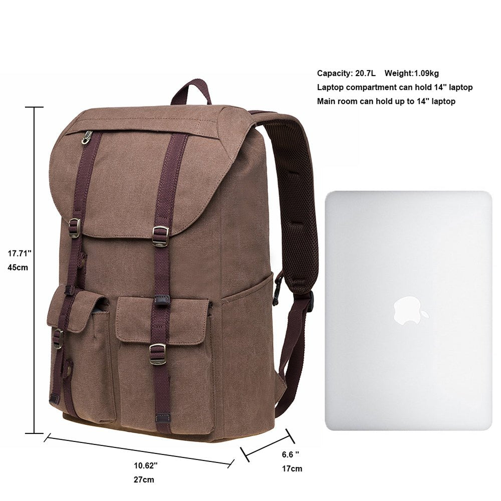 KAUKKO Backpack for Hiking Tours, KD01-2 ( Khaki / 20.7L ) - kaukko