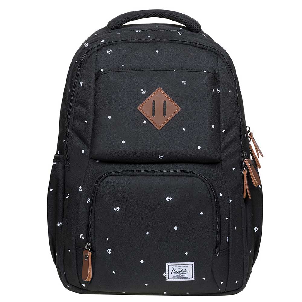 KAUKKO Backpack for School, K8008-1 ( Black / 18.9L ) - kaukko
