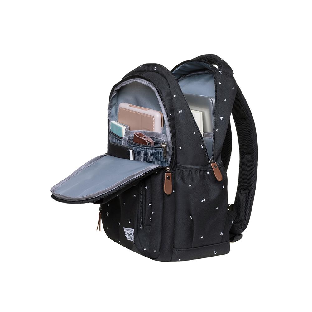 KAUKKO Backpack for School, K8008-1 ( Black / 18.9L ) - kaukko