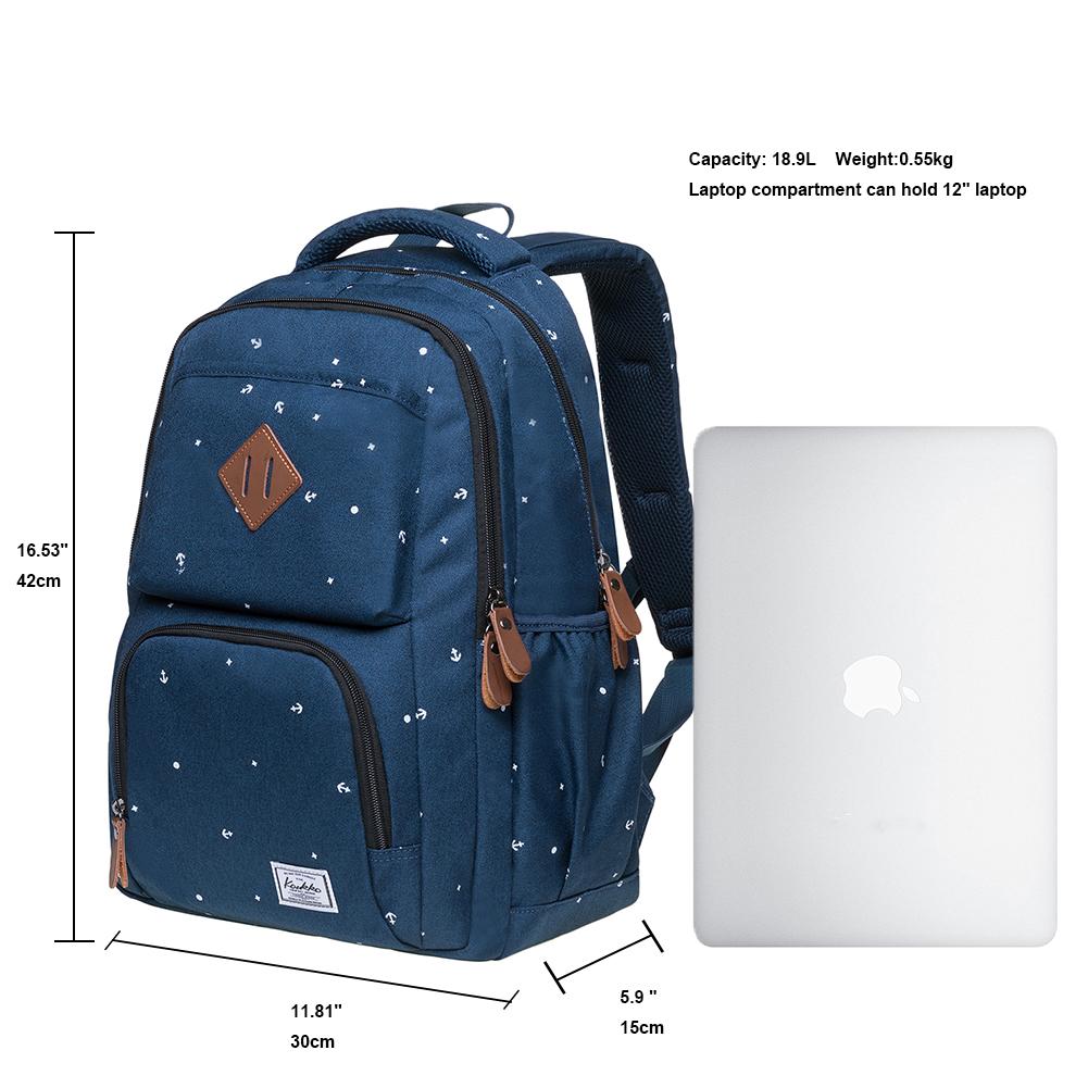 KAUKKO Backpack for School, K8008-1 ( Blue / 18.9L ) - kaukko