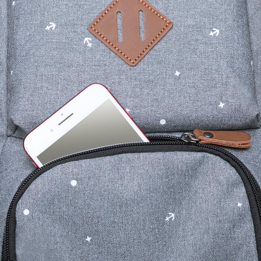 KAUKKO Backpack for School, K8008-1 ( Grey / 18.9L ) - kaukko