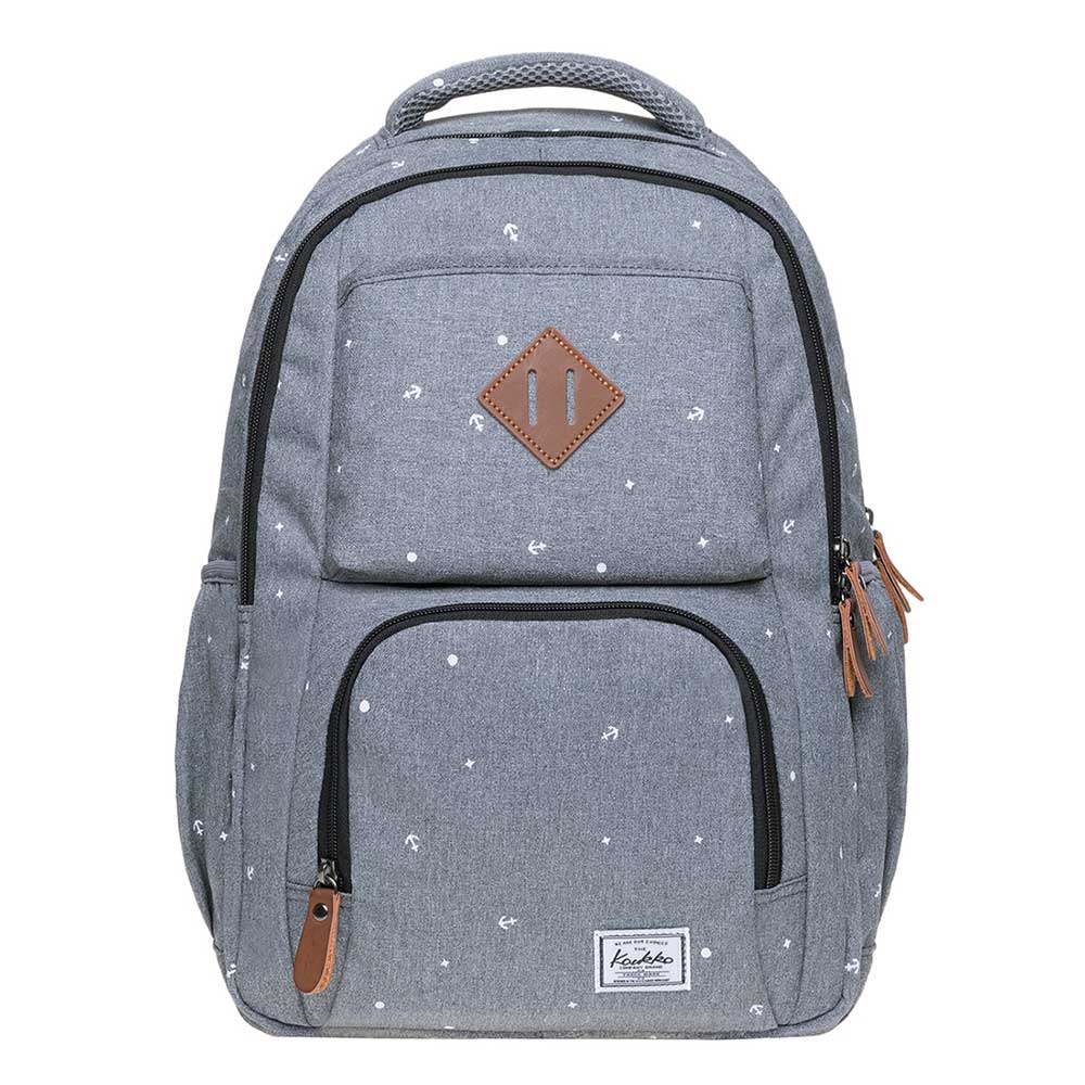 KAUKKO Backpack for School, K8008-1 ( Grey / 18.9L ) - kaukko