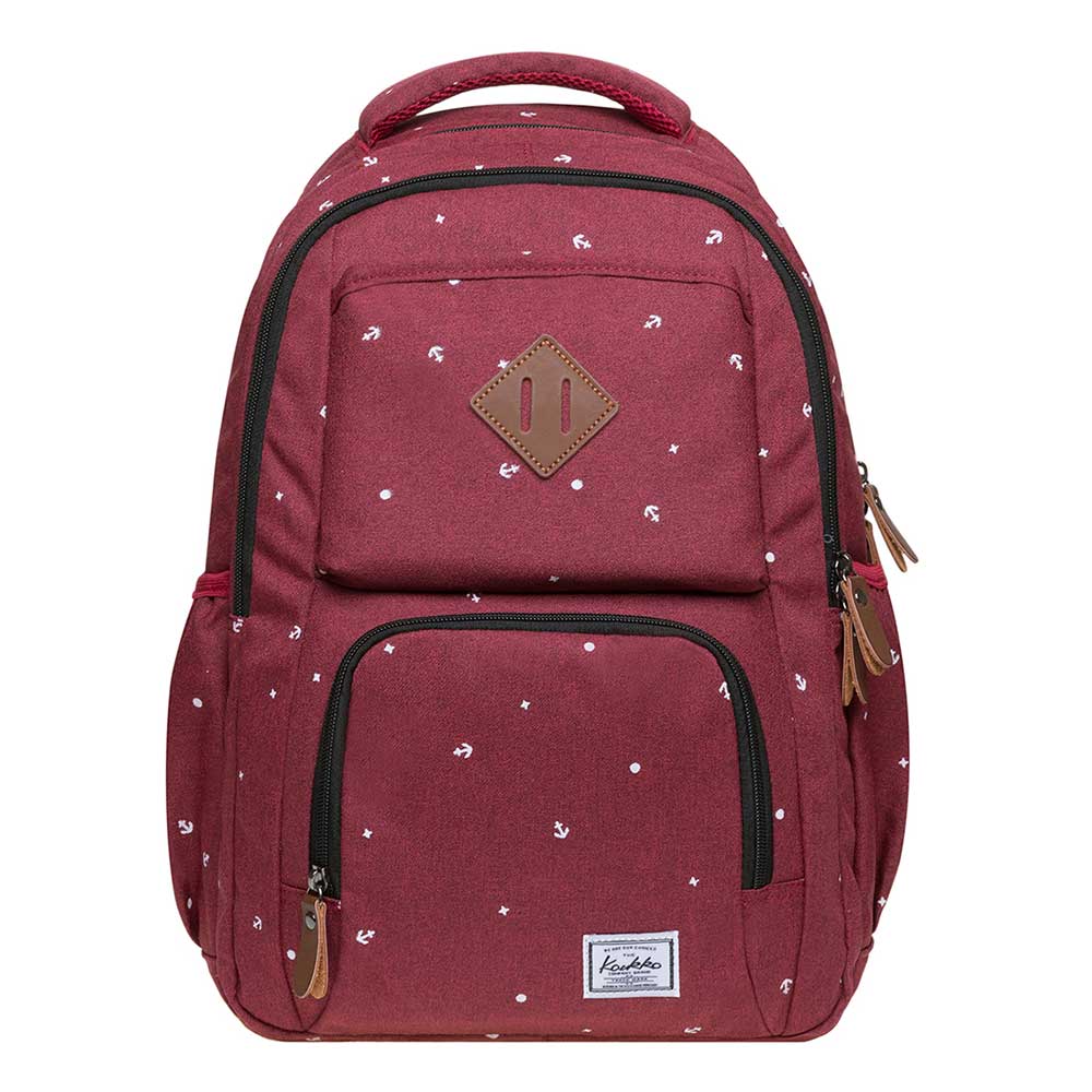KAUKKO Backpack for School, K8008-1 ( Red / 18.9L ) - kaukko