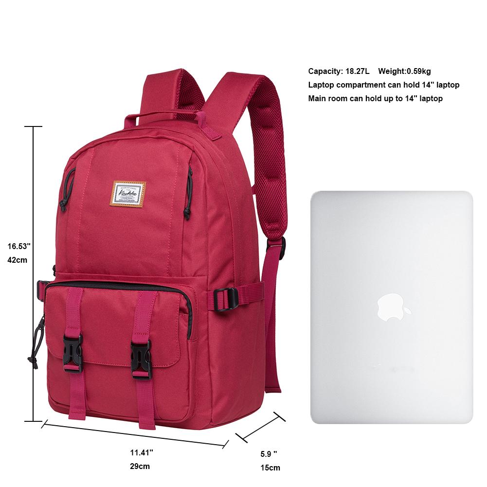 KAUKKO Backpack for School, KS21 ( Red / 18.4L ) - kaukko