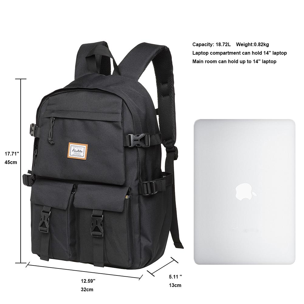 KAUKKO Backpack for School, KS22 ( Black / 18.4L ) - kaukko