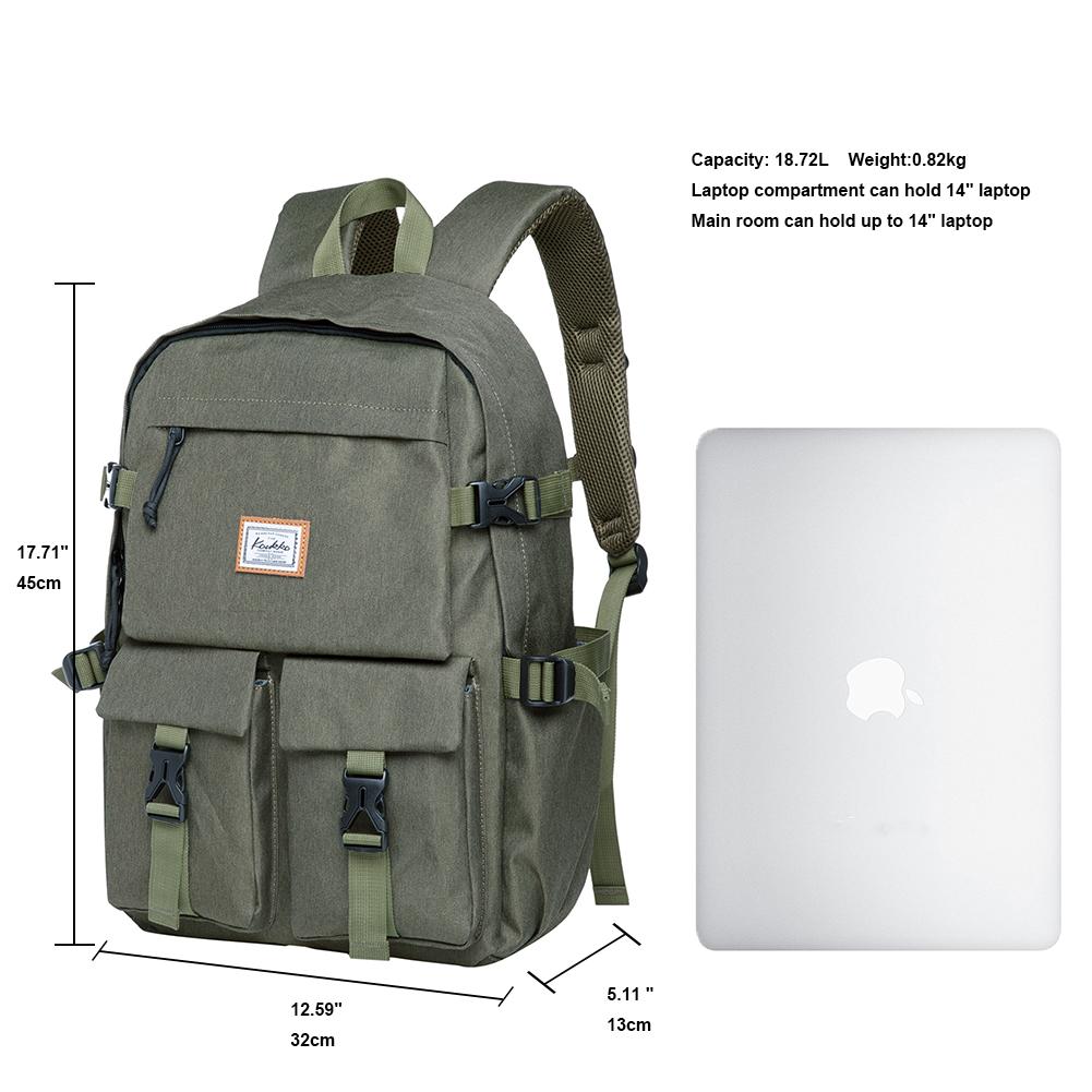 KAUKKO Backpack for School, KS22 ( Green / 18.4L ) - kaukko