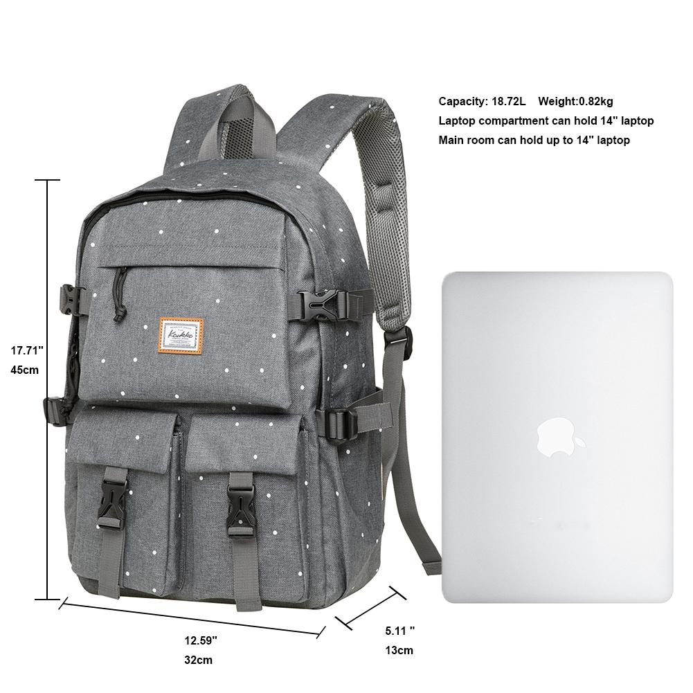 KAUKKO Backpack for School, KS22 ( Grey-2 / 18.4L ) - kaukko