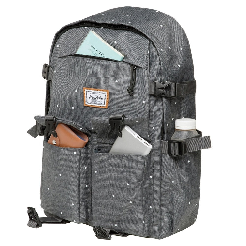 KAUKKO Backpack for School, KS22 ( Grey-2 / 18.4L ) - kaukko