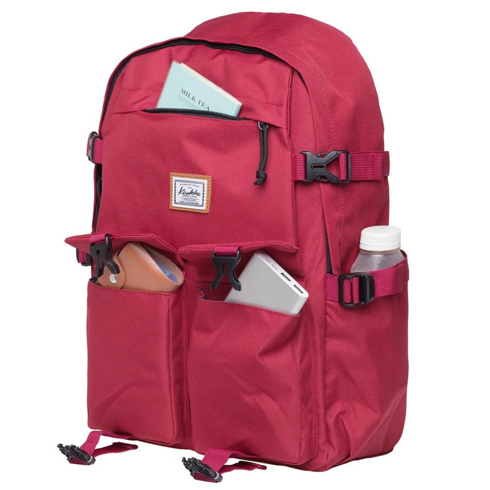 KAUKKO Backpack for School, KS22 ( Red / 18.4L ) - kaukko