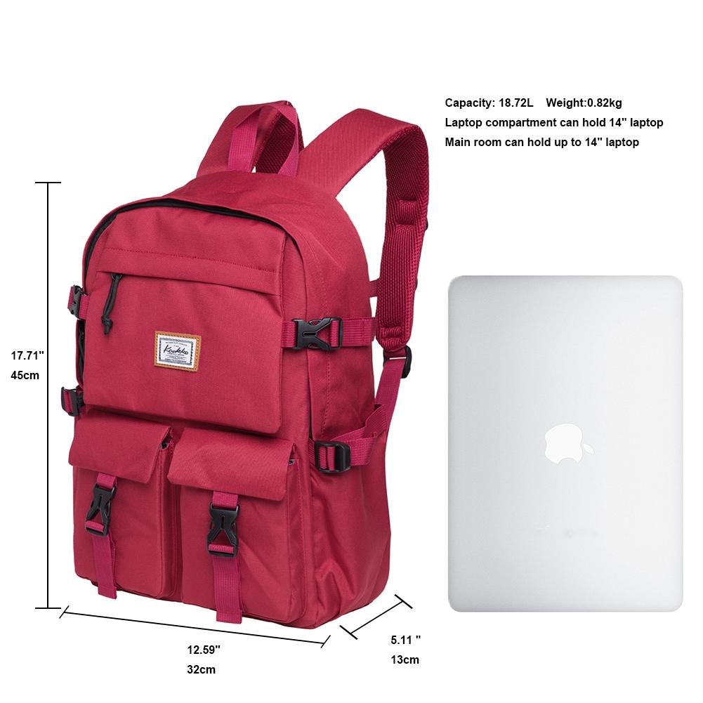 KAUKKO Backpack for School, KS22 ( Red / 18.4L ) - kaukko