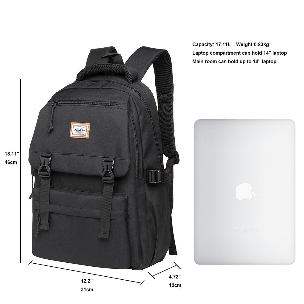 KAUKKO Backpack for School, KS23 ( Black / 18.4L ) - kaukko