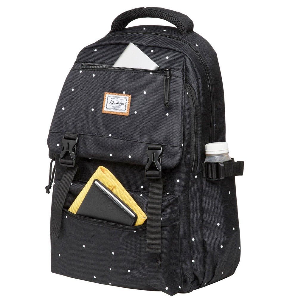 KAUKKO Backpack for School, KS23 ( Black-2 / 18.4L ) - kaukko