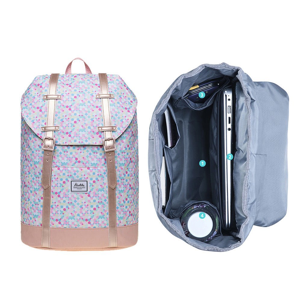 KAUKKO Backpack Travel backpack for women, EP6-14 ( Colordot / 16.2L ) - kaukko