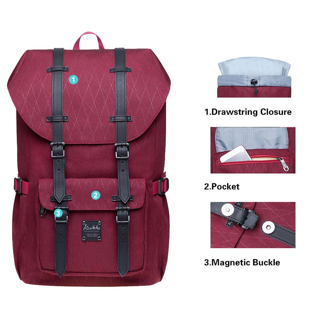 KAUKKO backpack women daypack with laptop compartment for 14 inch notebook - kaukko