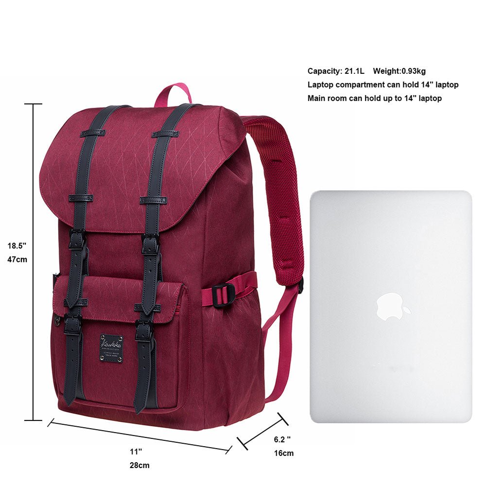 KAUKKO backpack women daypack with laptop compartment for 14 inch notebook - kaukko