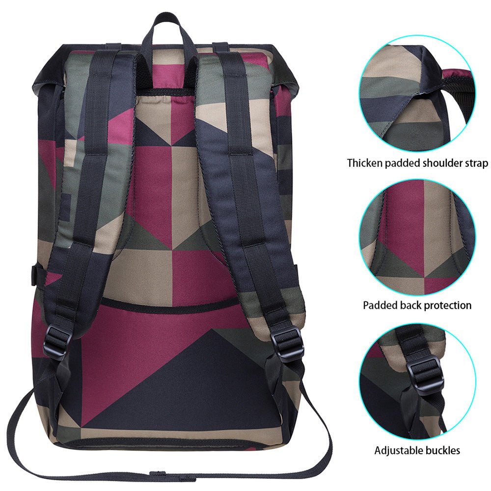 KAUKKO backpack women men casual backpack with 12 inch laptop compartment for hiking trips 25 * 14 * 40 cm, 14 L camo - kaukko