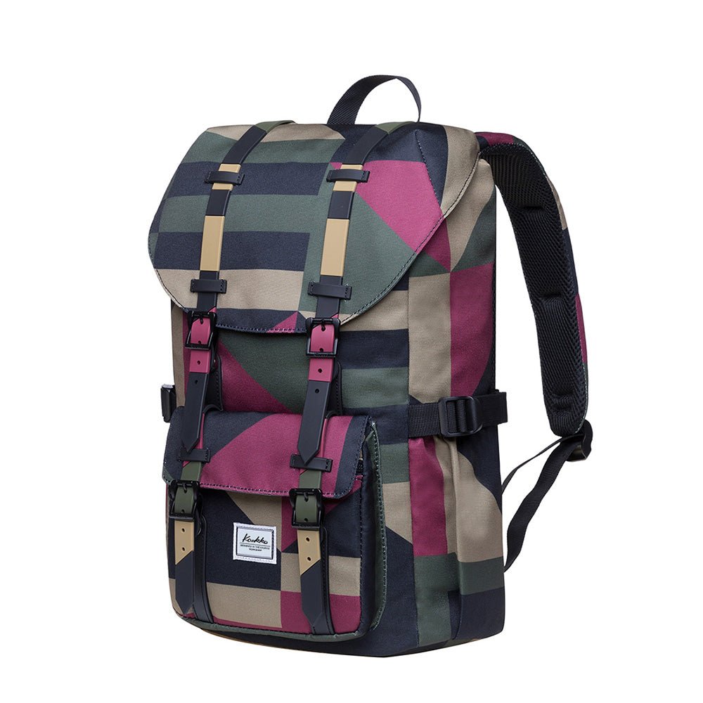 KAUKKO backpack women men casual backpack with 12 inch laptop compartment for hiking trips 25 * 14 * 40 cm, 14 L camo - kaukko