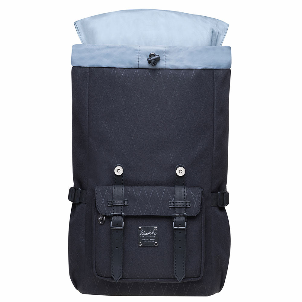 KAUKKO backpack women men daypack with laptop compartment for 14 inch notebook for leisure job university travel hiking, 21L (black EP5-18) - kaukko