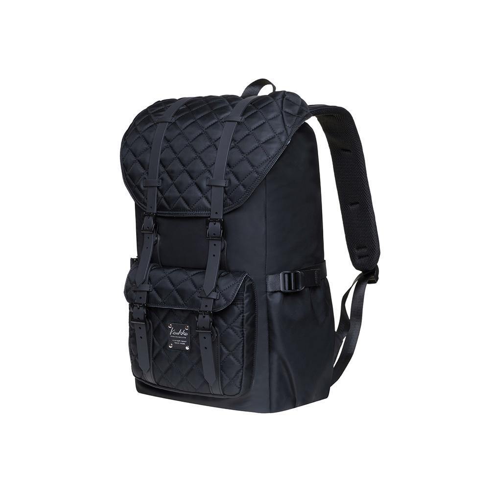 KAUKKO backpack women men daypack with laptop compartment for 14 inch notebook for leisure job university travel hiking, 21L, black-EP5-19 - kaukko